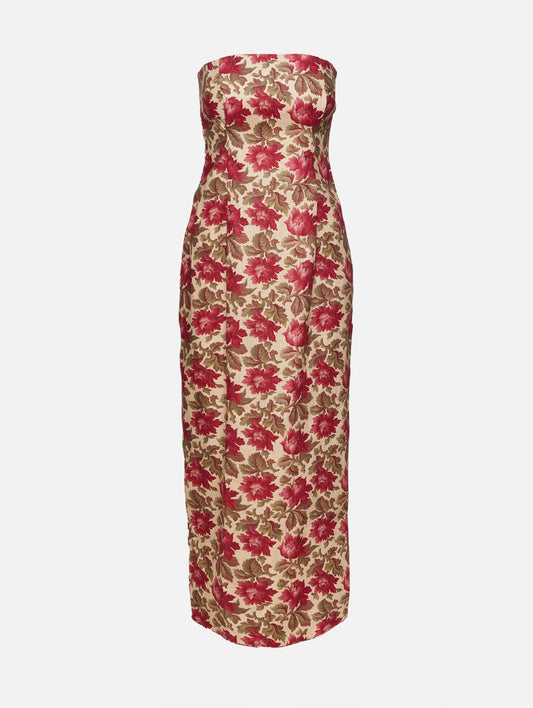 ROSE BUD Rosalie Strapless Silk Dress
