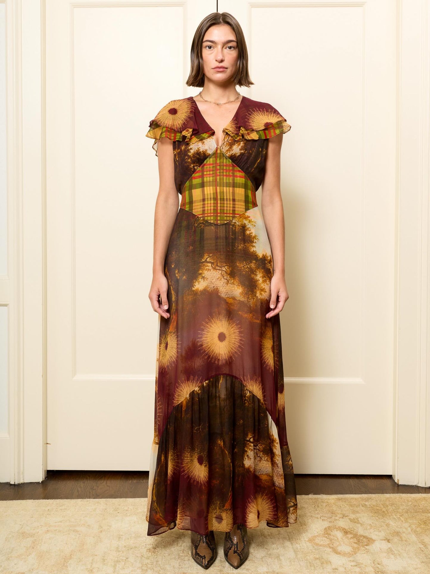 Plaid Multi Sophie Plaid Midi Dress