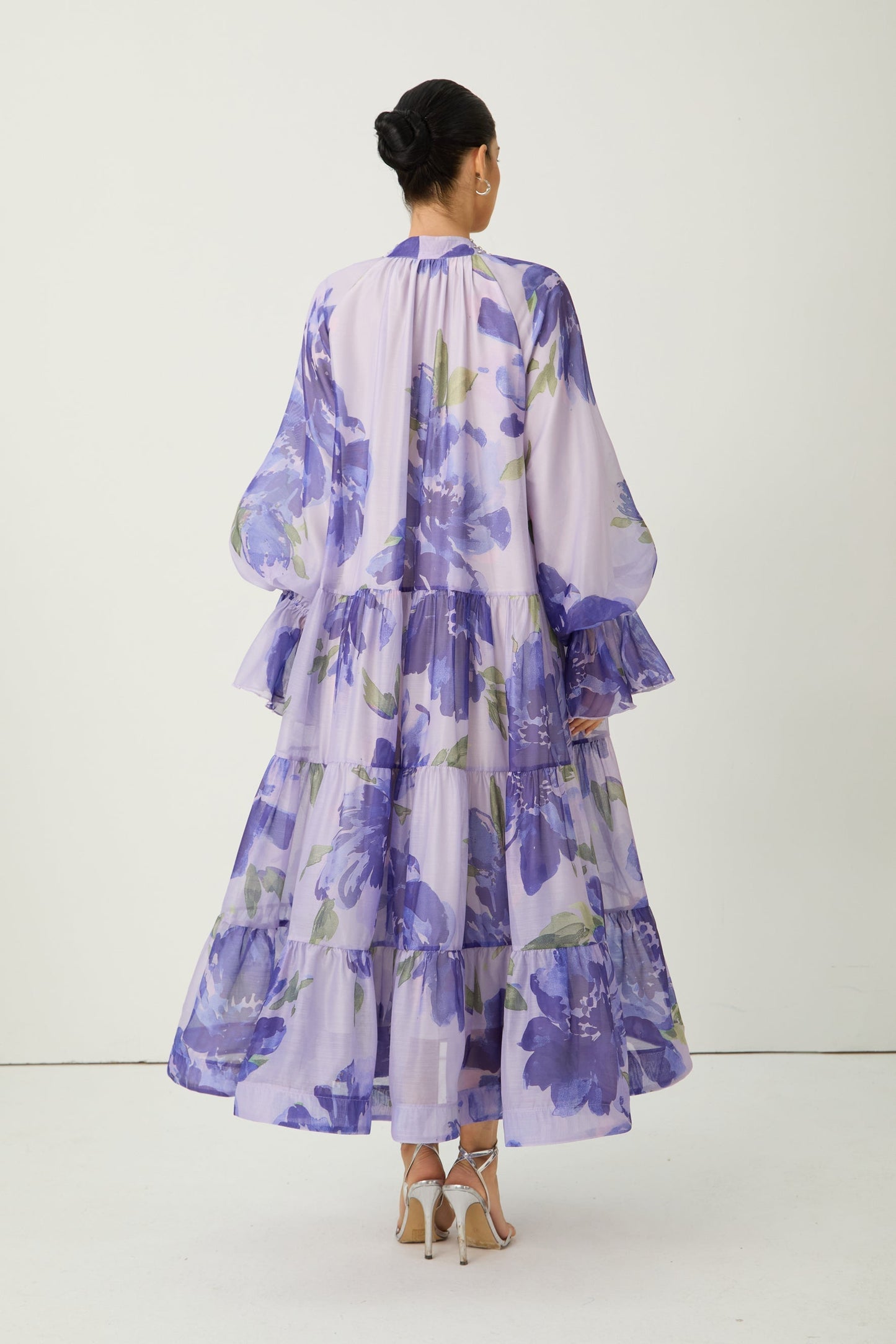 Purple Rowan Floral Tiered Maxi Dress