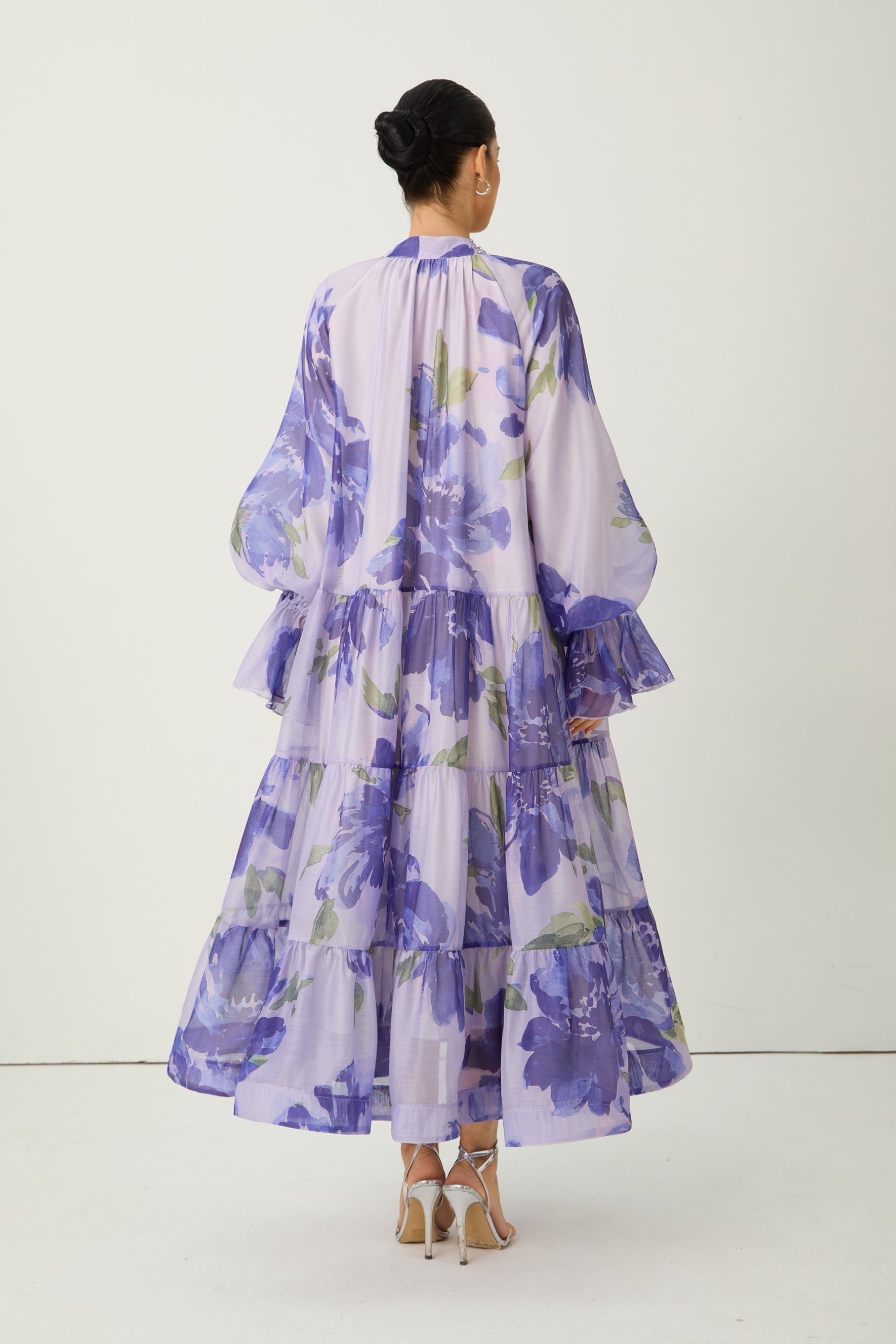 Purple Rowan Floral Tiered Maxi Dress