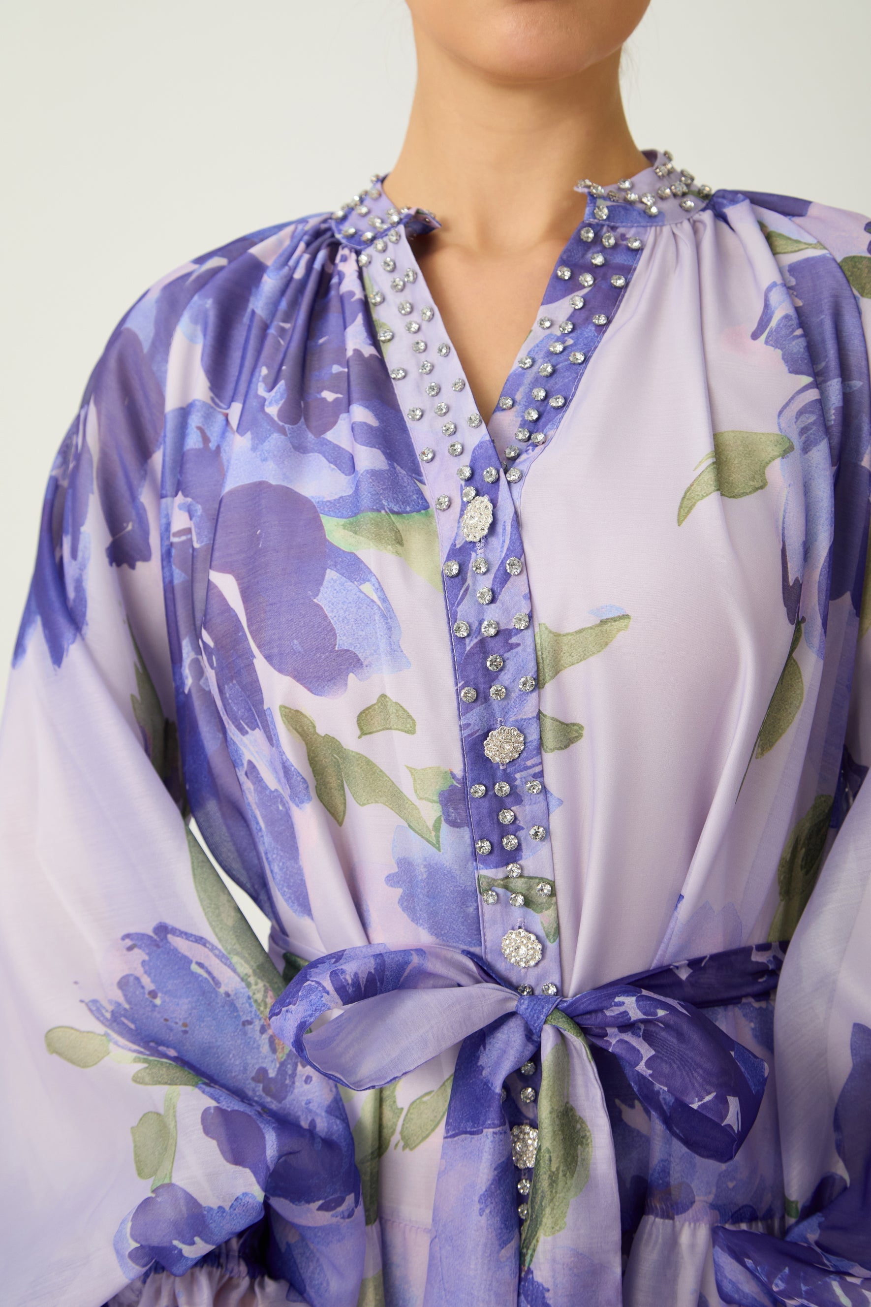 Purple Rowan Floral Tiered Maxi Dress