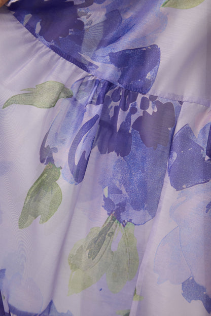Purple Rowan Floral Tiered Maxi Dress