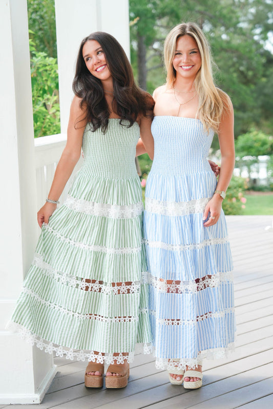 Sage Stripe The Grove Dress