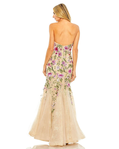 Pink Multi Arabella Embroidered Mermaid Gown