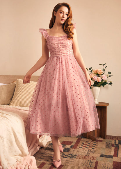 Pretty in Pink Margot Flutter Fit & Flare Dress