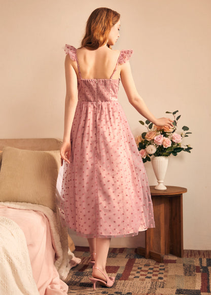 Pretty in Pink Margot Flutter Fit & Flare Dress