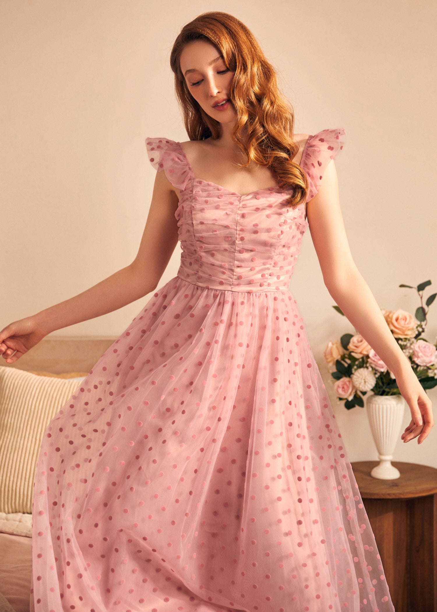Pretty in Pink Margot Flutter Fit & Flare Dress