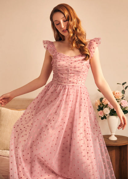 Pretty in Pink Margot Flutter Fit & Flare Dress