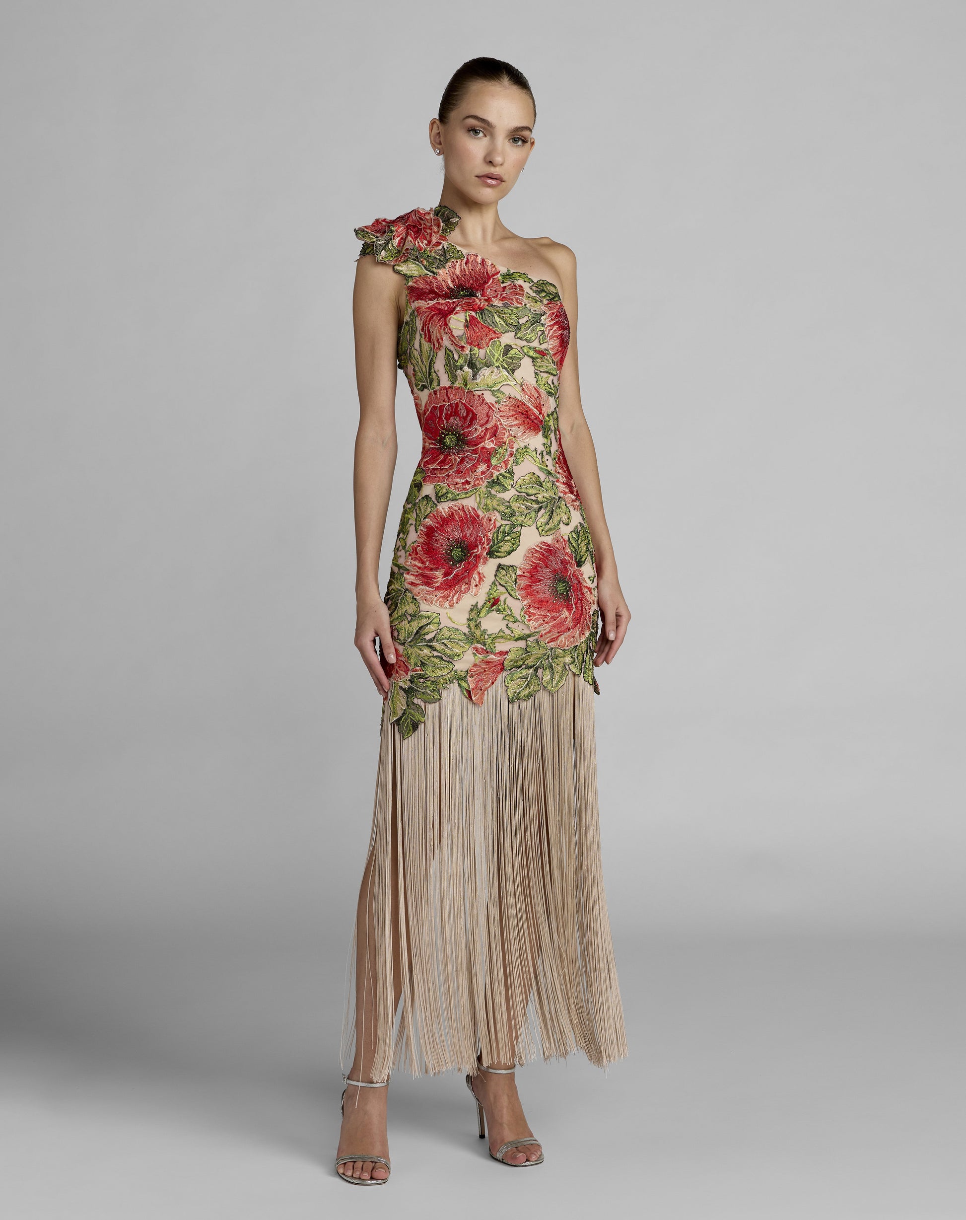 Length Tulle Cocktail Dress Mac Duggal 21303 Alexandra Jacquard Floor-Length Dress