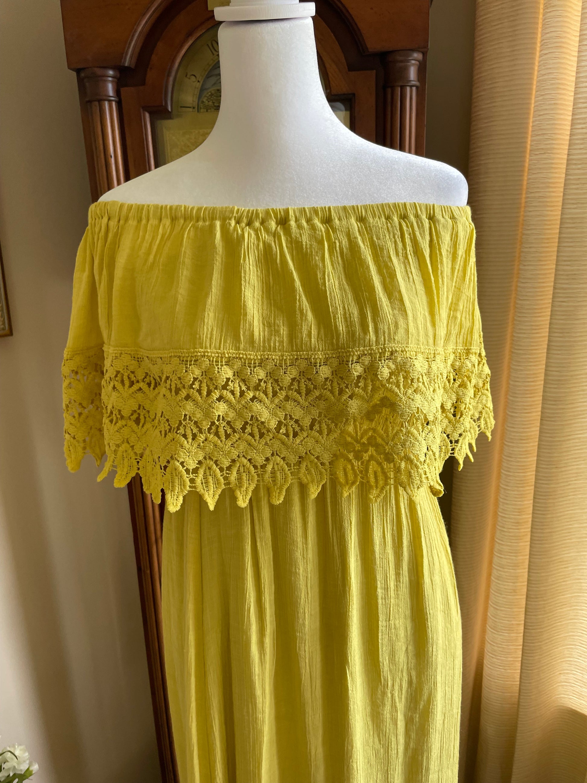 Iris Crochet Off-Shoulder Maxi Dress