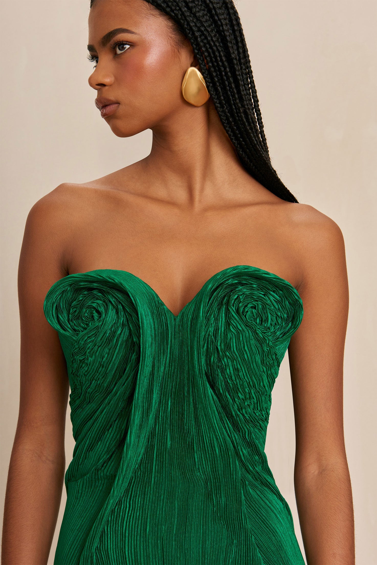 MALACHITE Tahirae Silk Charmeuse Gown