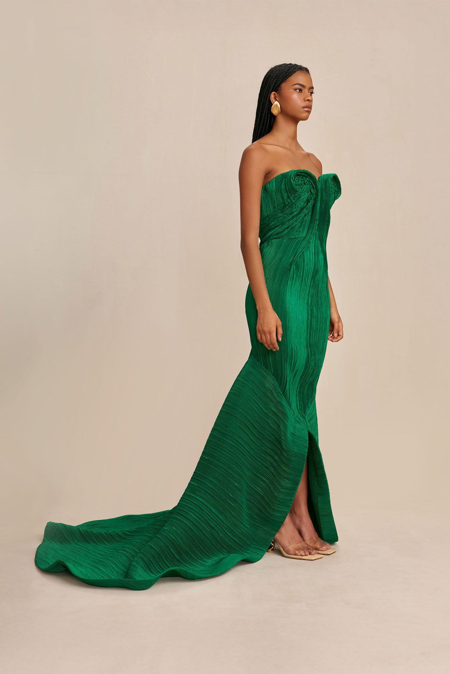 MALACHITE Tahirae Silk Charmeuse Gown