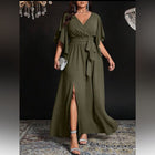 Elegant Olive Green Maxi Dress | Color: Green | Size: Various