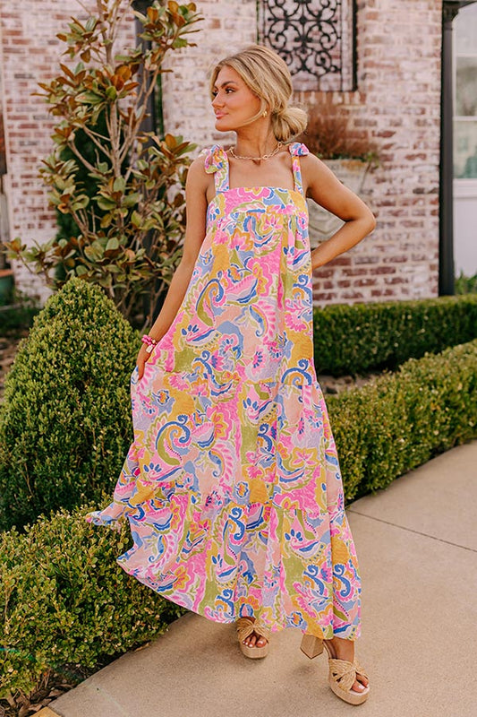 pink Margot Paisley Maxi Dress