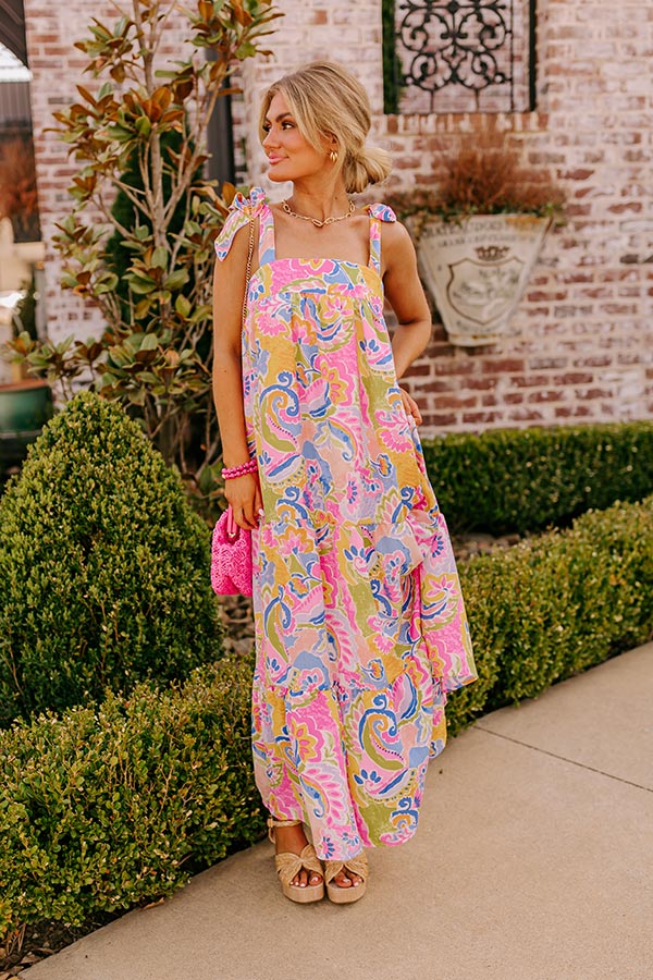 pink Margot Paisley Maxi Dress