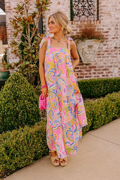 pink Margot Paisley Maxi Dress