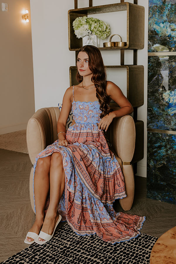 Sky Blue Margot Tiered Maxi Dress in Primrose Yellow