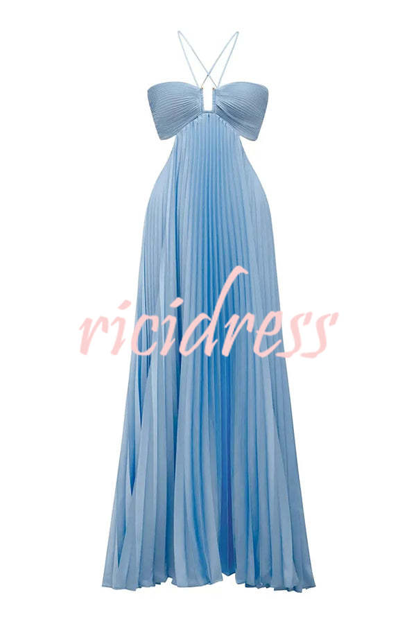 Blue Ophelia Satin Maxi Dress