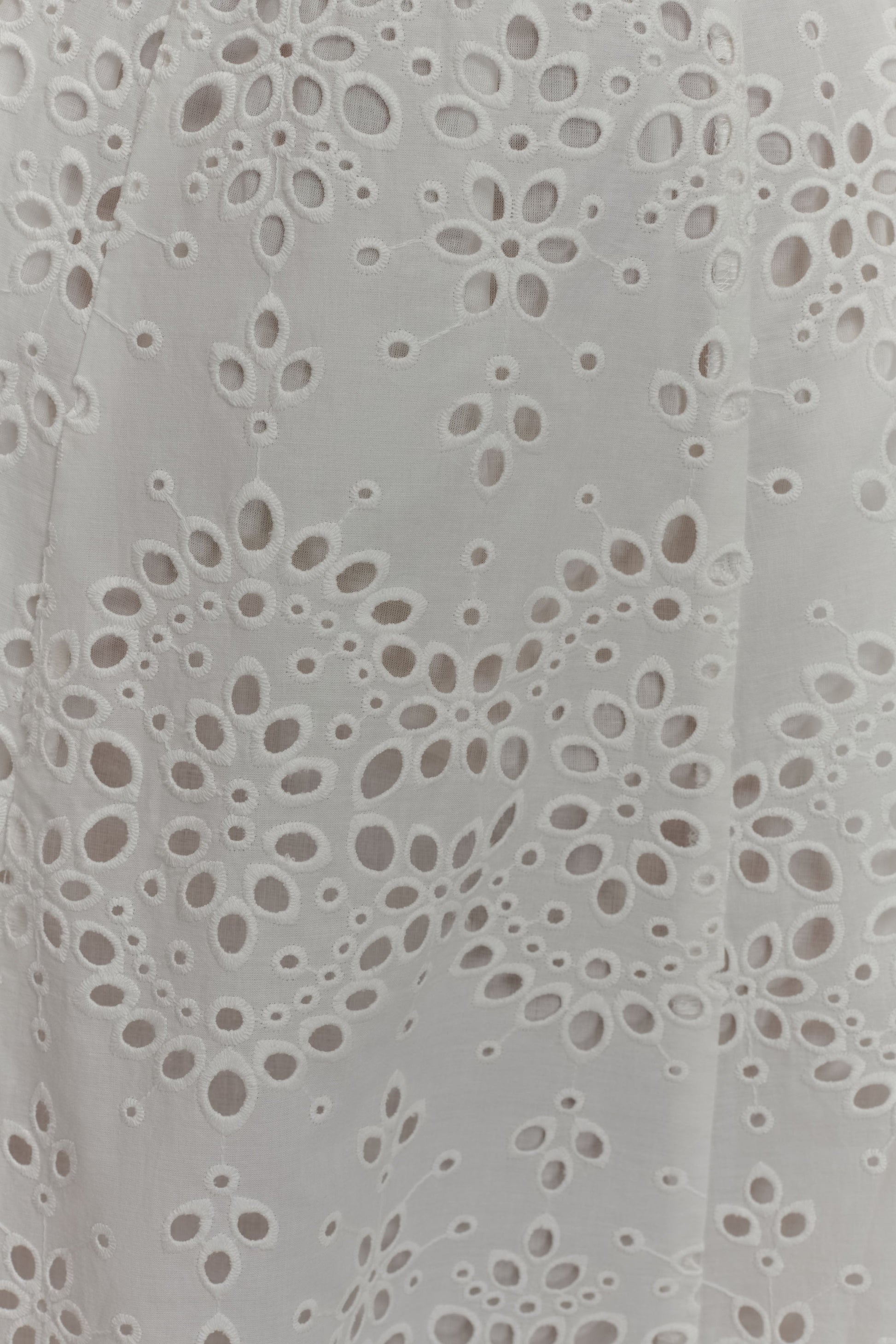 White Arla Broderie Midi Dress