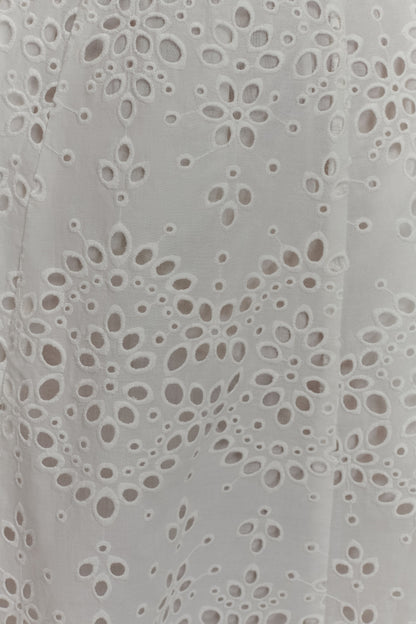 White Arla Broderie Midi Dress