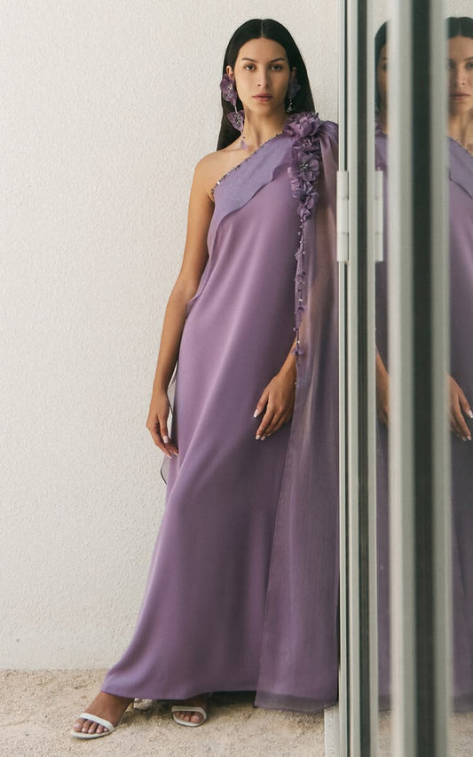 Nooraya Floral Crepe Caftan Dress