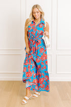 Margot Floral Maxi Dress in Blue