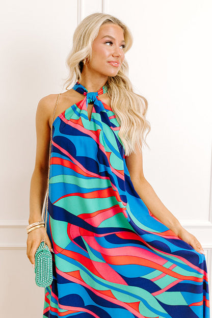 ocean-blue Margot Enchanted Maxi Dress