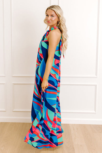 ocean-blue Margot Enchanted Maxi Dress