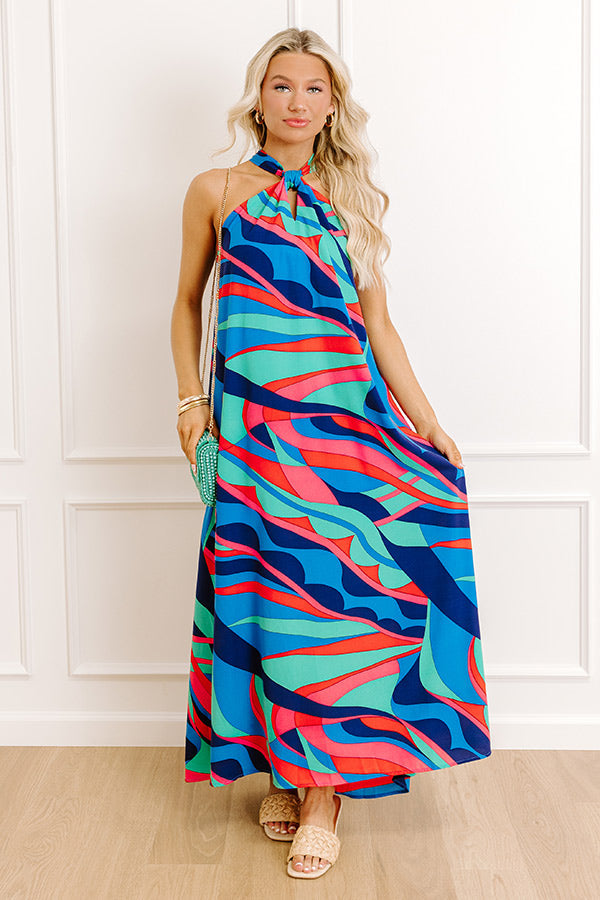ocean-blue Margot Enchanted Maxi Dress