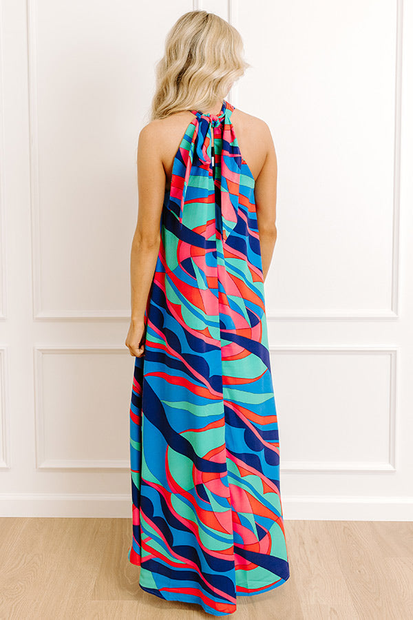 ocean-blue Margot Enchanted Maxi Dress