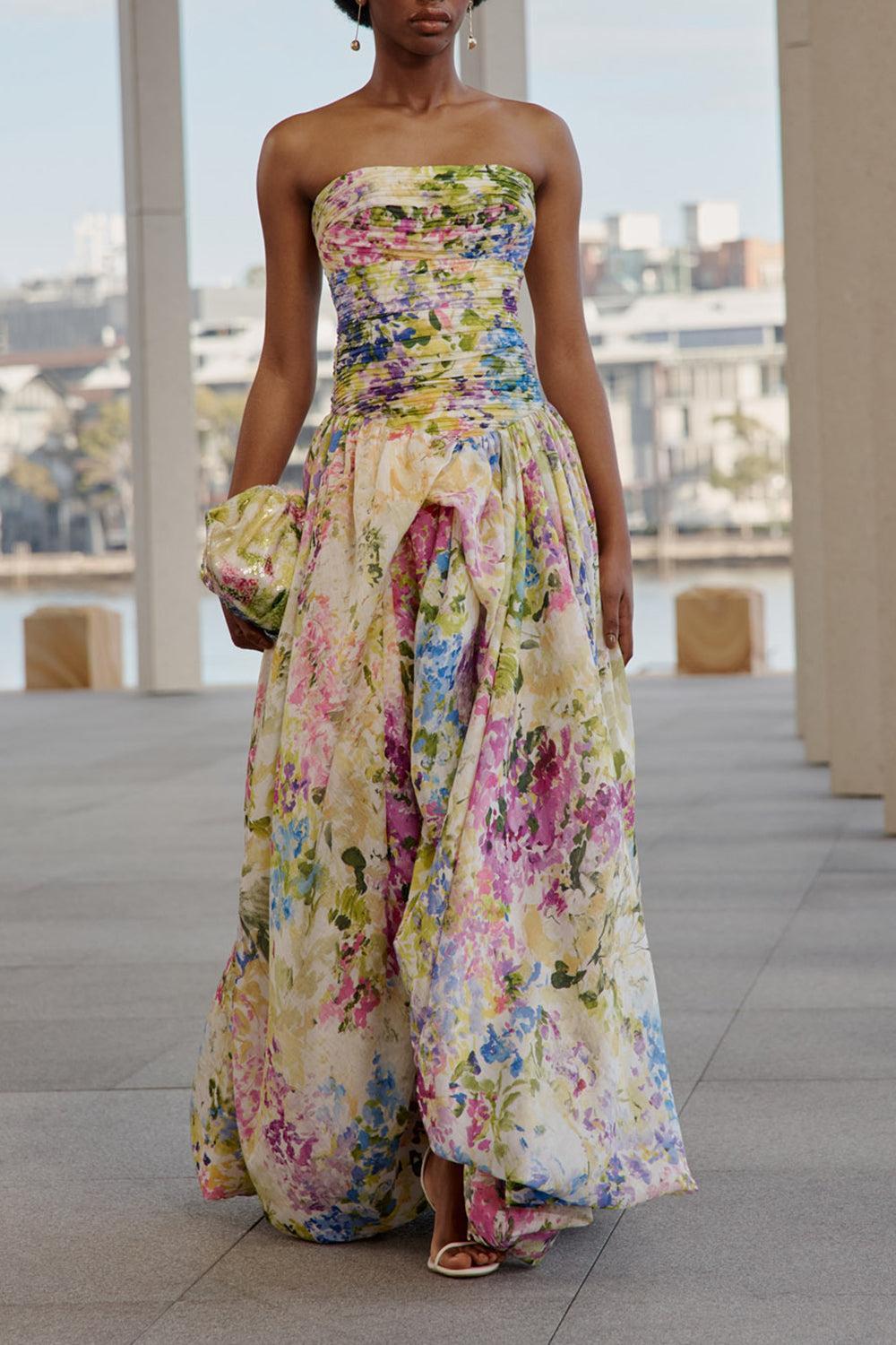 LAVANDUL Dahlia Silk Evening Gown