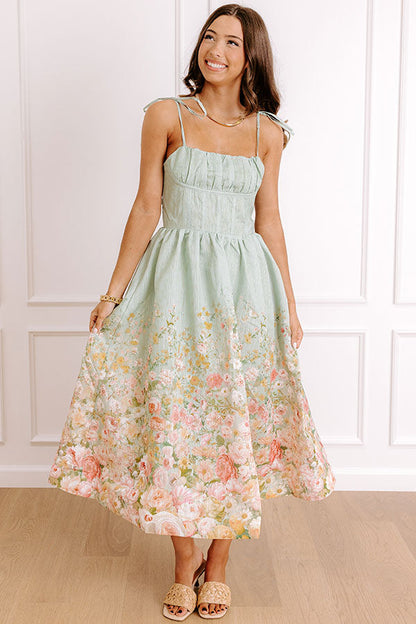 sage Margot Floral Midi Dress