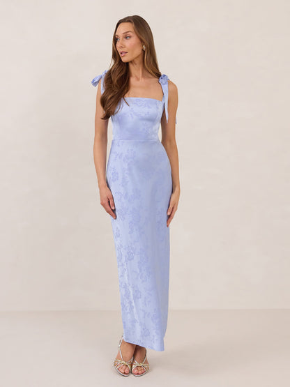 Cornflower Jacquard Dalton Jacquard Midi Dress in Cornflower