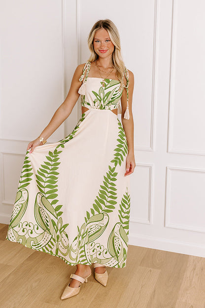 French Vanilla Arabella Cutout Midi Dress