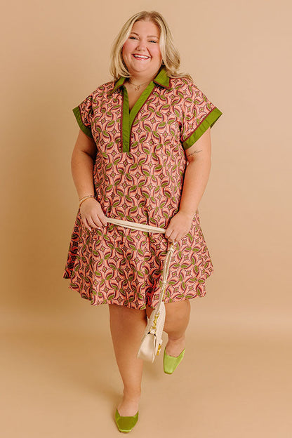 Olive Curves Isadora Silk Mini Dress in Sangria