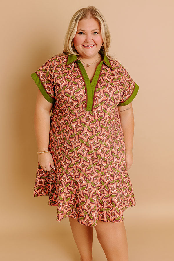 Olive Curves Isadora Silk Mini Dress in Sangria