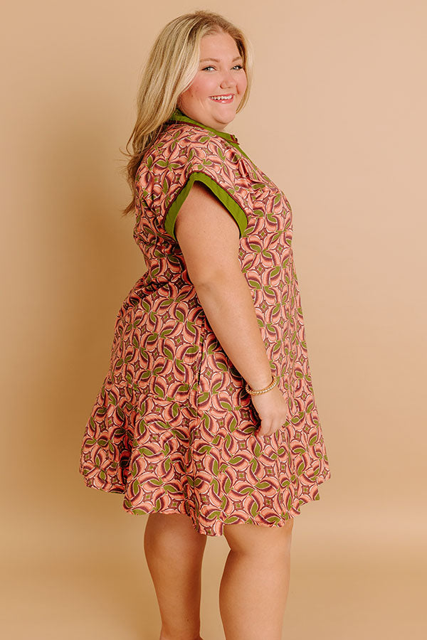 Olive Curves Isadora Silk Mini Dress in Sangria
