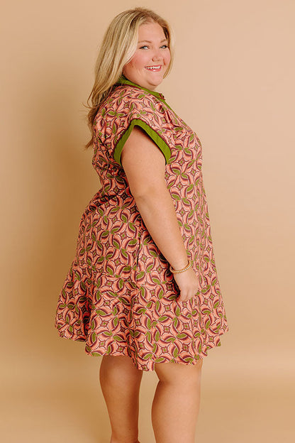 Olive Curves Isadora Silk Mini Dress in Sangria