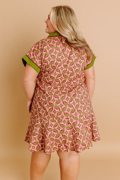 Olive Curves Isadora Silk Mini Dress in Sangria