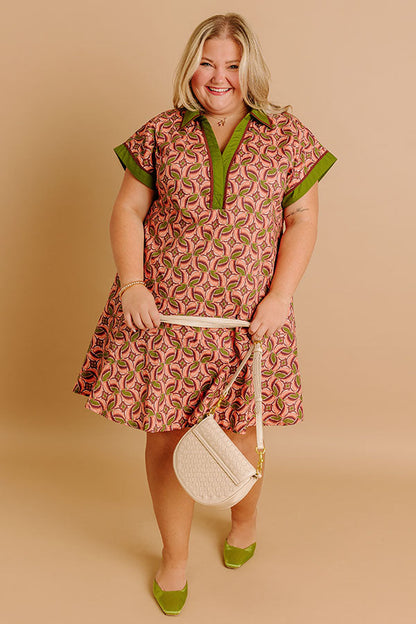 Olive Curves Isadora Silk Mini Dress in Sangria