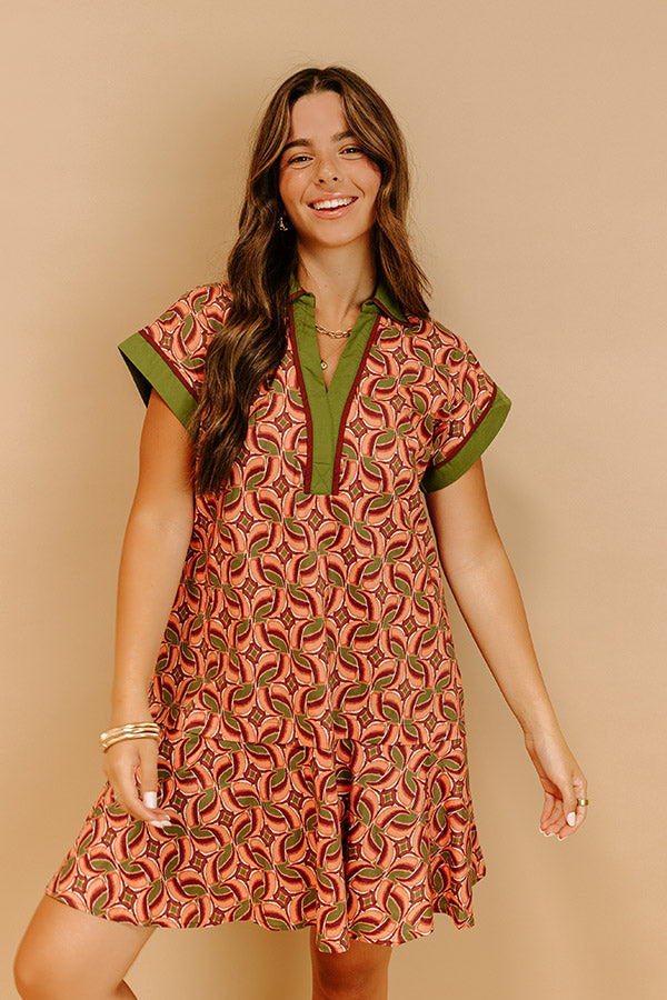 Olive Isadora Silk Mini Dress in Sangria