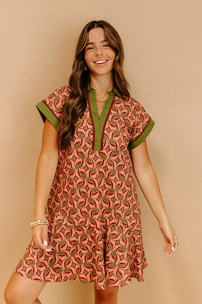 Olive Isadora Silk Mini Dress in Sangria