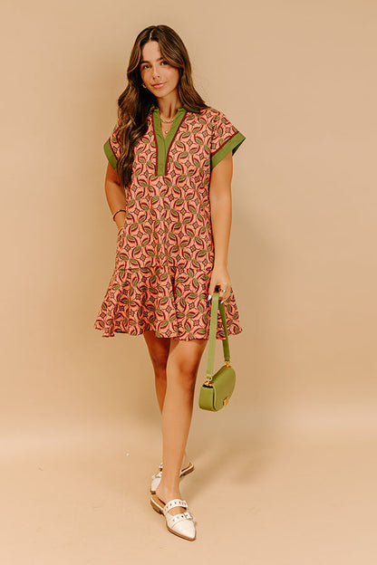 Olive Isadora Silk Mini Dress in Sangria