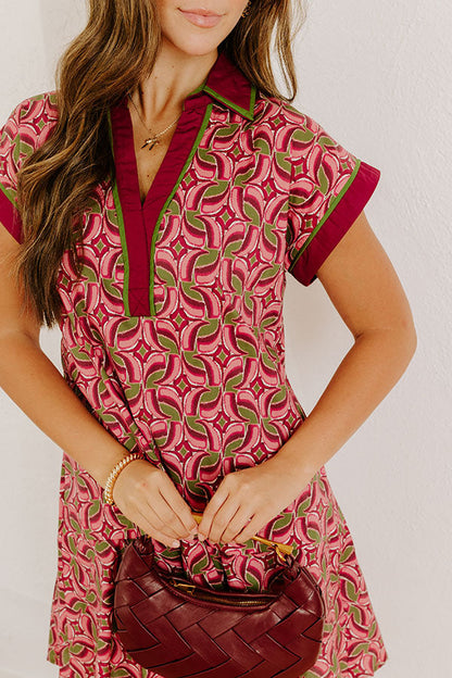 Sangria Isadora Silk Mini Dress in Sangria