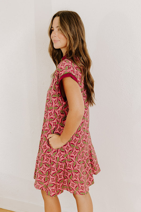 Sangria Isadora Silk Mini Dress in Sangria