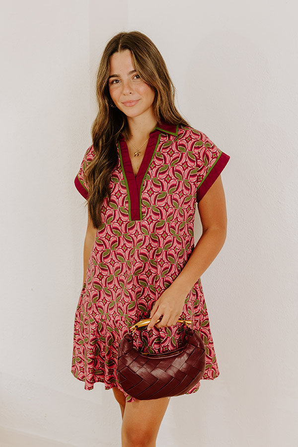 Sangria Isadora Silk Mini Dress in Sangria