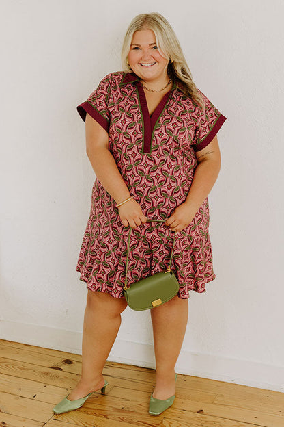 Sangria Curves Isadora Silk Mini Dress in Sangria