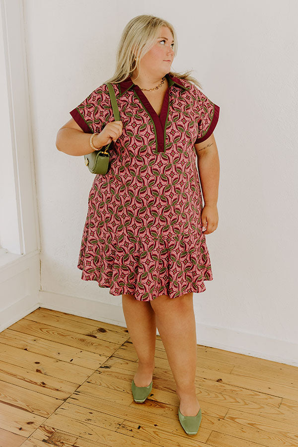 Sangria Curves Isadora Silk Mini Dress in Sangria