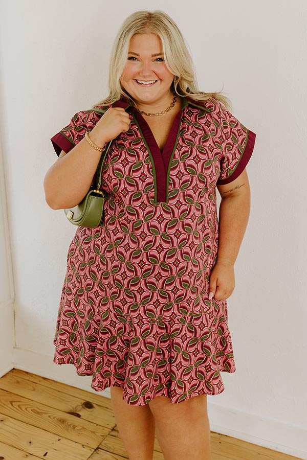 Sangria Curves Isadora Silk Mini Dress in Sangria