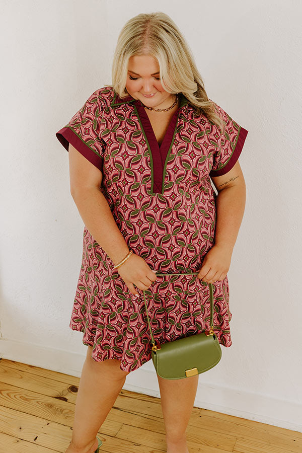 Sangria Curves Isadora Silk Mini Dress in Sangria